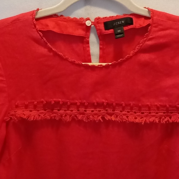 ♥️J. Crew 100% Linen Bright Orange 00/XXS - Picture 4 of 14
